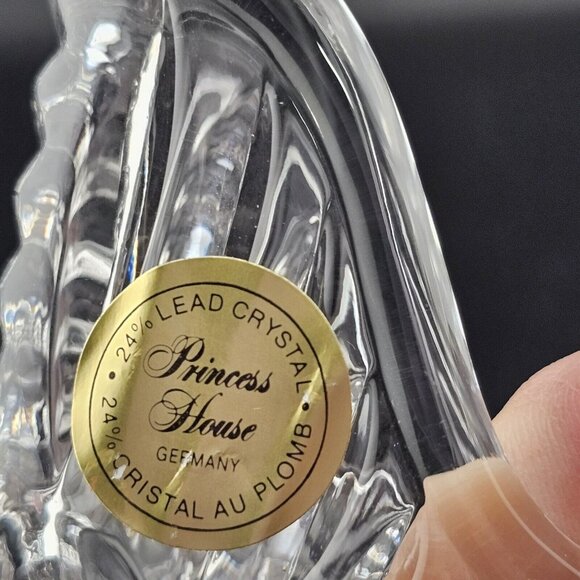 Princess House Crystal Santa Sleigh Candleholder 3" Christmas sled 24% Lead glas - Picture 8 of 12